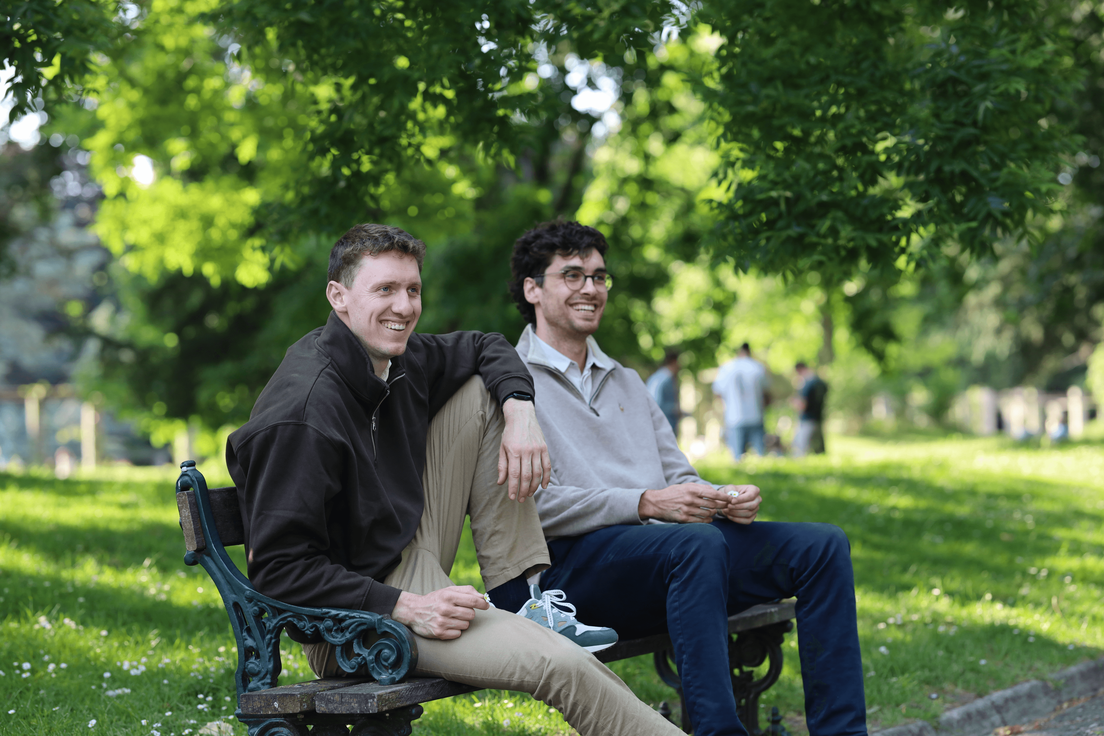 MDK (left) and MVL (right) sporting their go-to quarter zip on a casual stroll through the park.
