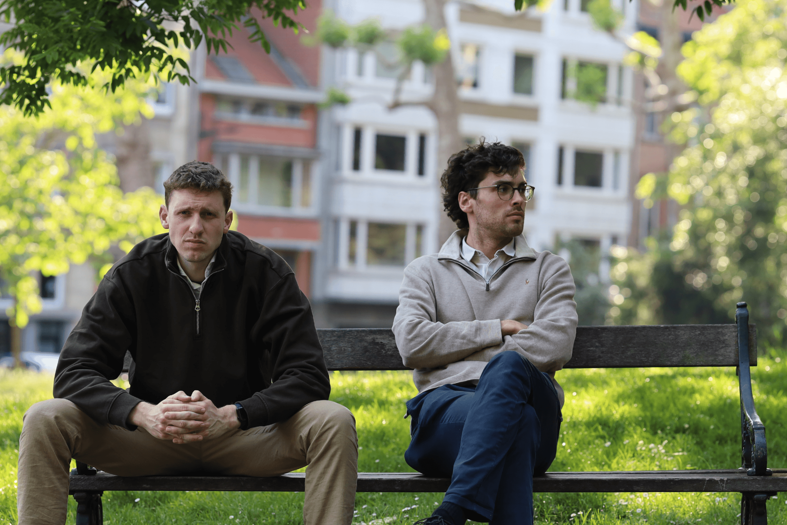 MDK (left) and MVL (right) sporting their go-to quarter zip on a casual stroll through the park.